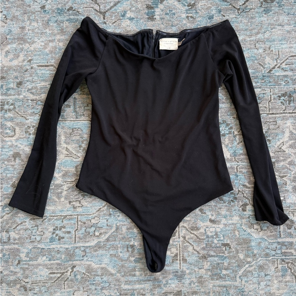 Alice + Olivia Black Air Bodysuit